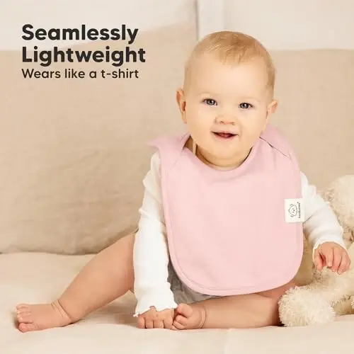 8-Pack Baby Bibs for Boys, Girls - Pullover Bibs for Drooling Teething Baby Girl & Boy Toddler, Newborn, Soft & Absorbent, Cute Colors, Large Torso Coverage Keep Infant Clean & Dry (Embrace) - 5