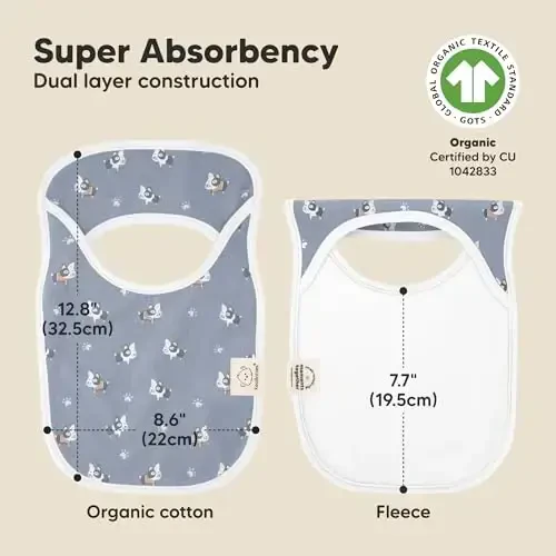 8-Pack Baby Bibs for Boys, Girls - Pullover Bibs for Drooling Teething Baby Girl & Boy Toddler, Newborn, Soft & Absorbent, Cute Colors, Large Torso Coverage Keep Infant Clean & Dry (Pets & Paws) - 3