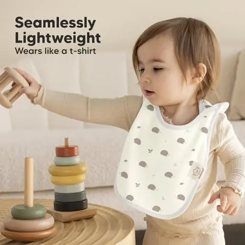 8-Pack Baby Bibs for Boys, Girls - Pullover Bibs for Drooling Teething Baby Girl & Boy Toddler, Newborn, Soft & Absorbent, Cute Colors, Large Torso Coverage Keep Infant Clean & Dry (Prairie) - 4