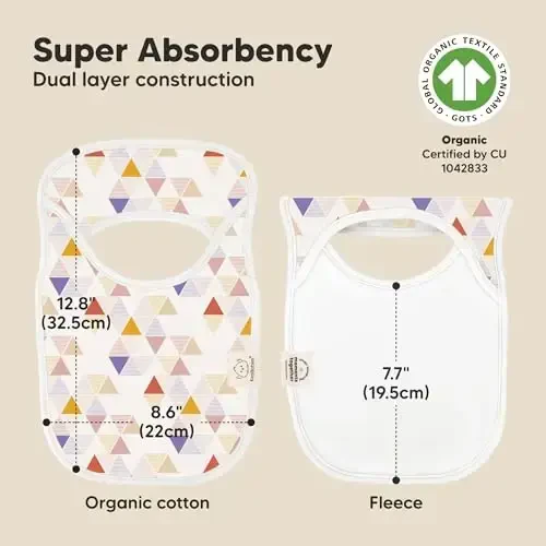 8-Pack Baby Bibs for Boys, Girls - Pullover Bibs for Drooling Teething Baby Girl & Boy Toddler, Newborn, Soft & Absorbent, Cute Colors, Large Torso Coverage Keep Infant Clean & Dry (Prism) - 3