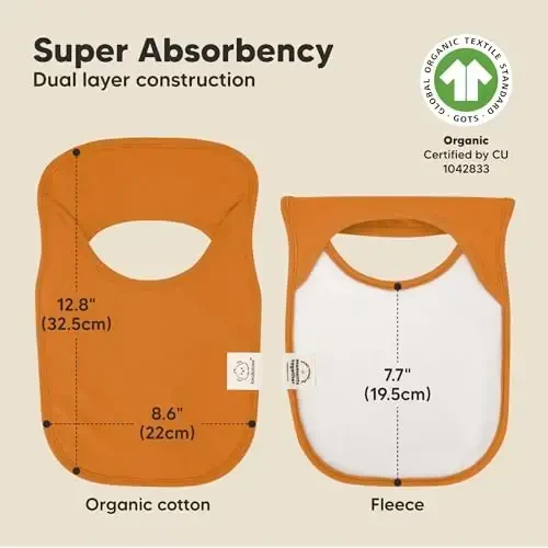 8-Pack Baby Bibs for Boys, Girls - Pullover Bibs for Drooling Teething Baby Girl & Boy Toddler, Newborn, Soft & Absorbent, Cute Colors, Large Torso Coverage Keep Infant Clean & Dry (Sahara) - 3