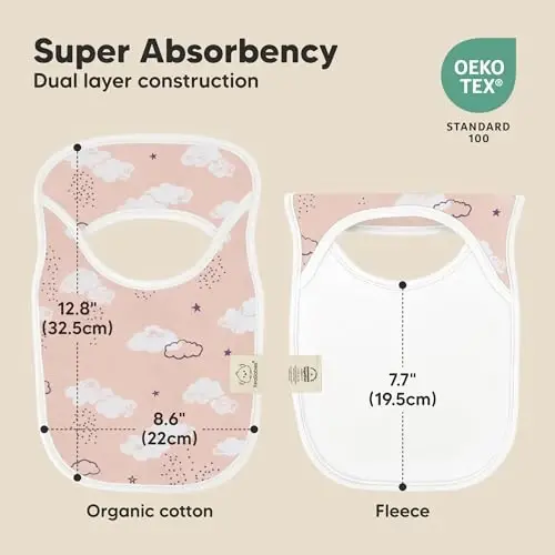 8-Pack Baby Bibs for Boys, Girls - Pullover Bibs for Drooling Teething Baby Girl & Boy Toddler, Newborn, Soft & Absorbent, Cute Colors, Large Torso Coverage Keep Infant Clean & Dry (Sweet Charm) - 8-PACK