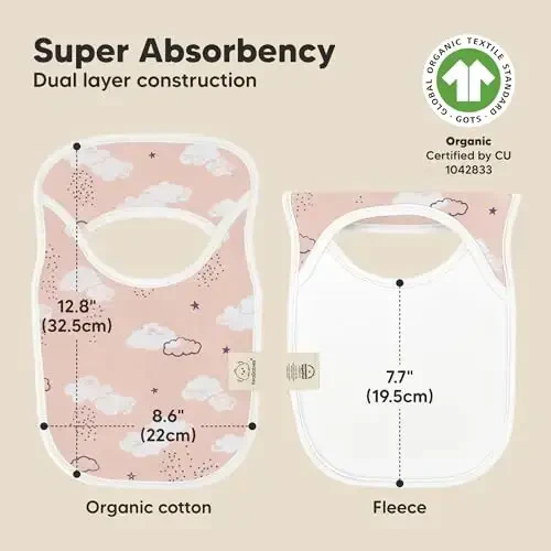 8-Pack Baby Bibs for Boys, Girls - Pullover Bibs for Drooling Teething Baby Girl & Boy Toddler, Newborn, Soft & Absorbent, Cute Colors, Large Torso Coverage Keep Infant Clean & Dry (Sweet Charm) - 3