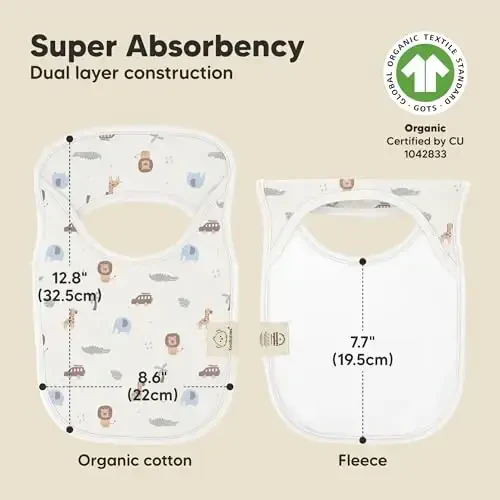 8-Pack Baby Bibs for Boys, Girls - Pullover Bibs for Drooling Teething Baby Girl & Boy Toddler, Newborn, Soft & Absorbent, Cute Colors, Large Torso Coverage Keep Infant Clean & Dry (Wilderness) - 3
