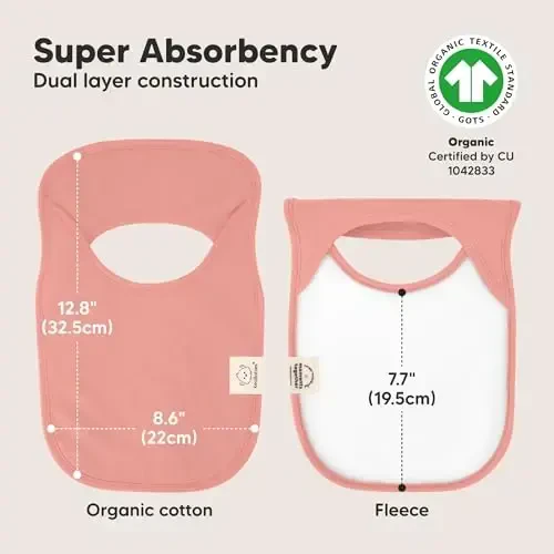 8-Pack Chaqaloq So'lagichlari O'g'il bolalar, Qizlar uchun - So'lak oqadigan, Tishlayotgan Qiz va O'g'il bolalar, Yangi tug'ilgan chaqaloqlar uchun pullover so'lagichlar, Yumshoq va Shimuvchan, Chiroyli ranglar, Katta torso qoplamasi Go'dakni toza va quruq saqlaydi (Kapalaklar) - 3