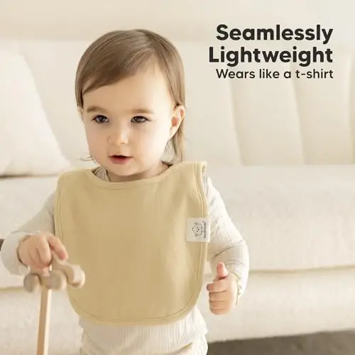 8-Pack детских нагрудников для мальчиков и девочек - нагрудники-пуловеры для слюнявых прорезывающихся зубов для девочек и мальчиков ясельного возраста, новорожденных, мягкие и впитывающие, милые цвета, большое покрытие туловища сохраняет младенца в чистоте и сухости (терракотовый) - 5