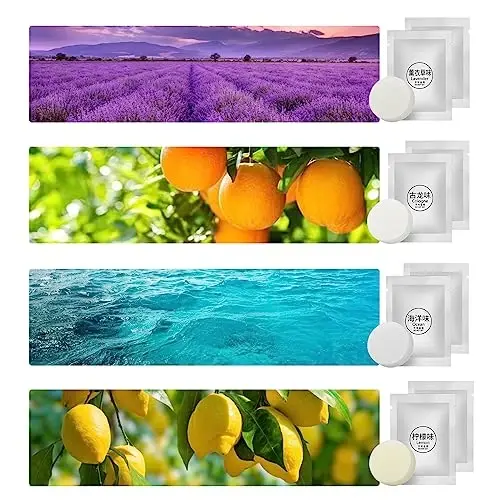 8 Packs Car Air Vent Clips Freshener Refills Solid Fragrance Replacement Pads, Long Lasting Fresheners for Cars(4 Scents included Cologne,Lavender, Lemon, Ocean) - 2