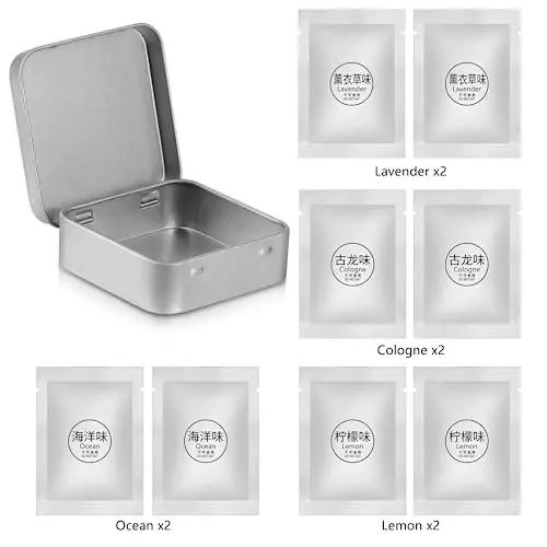 8 Packs Car Air Vent Clips Freshener Refills Solid Fragrance Replacement Pads, Long Lasting Fresheners for Cars(4 Scents included Cologne,Lavender, Lemon, Ocean) - 3