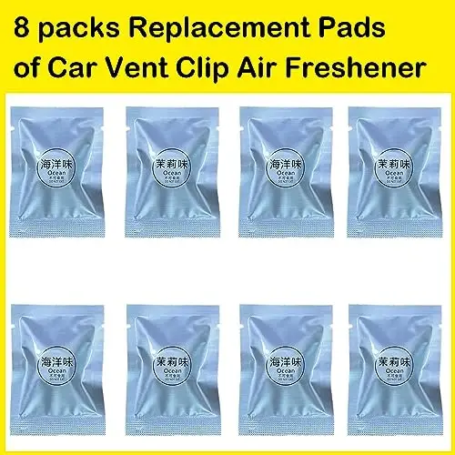 8 Packs Car Air Fresheners Solid Fragrance Replacement Pads, Propeller Air Outlet Vent Fresheners Refill, Car Perfume Suitable for Automotive Interior Decoration (8 Packs) - DUHKHAS (1)