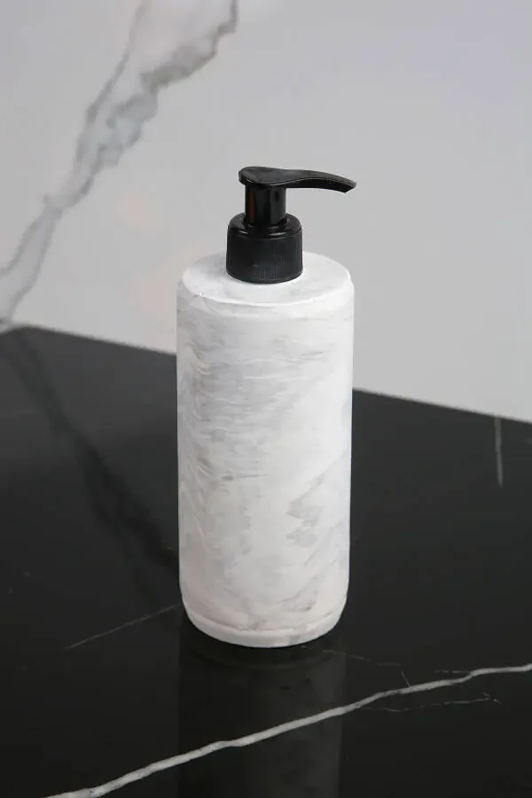 8 Pieces Concrete Bathroom Set Solid Liquid Soap Dish Toothbrush Holder Candle Holder Incense Holder Tray Serving Cotton Box - 3