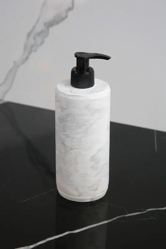 8 Pieces Concrete Bathroom Set Solid Liquid Soap Dish Toothbrush Holder Candle Holder Incense Holder Tray Serving Cotton Box - 4