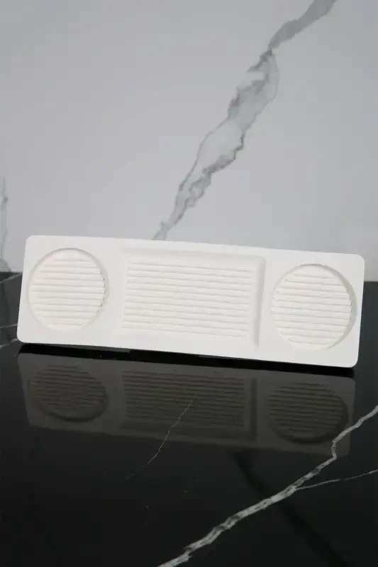 8 Pieces Concrete Bathroom Set Solid Liquid Soap Dispenser Toothbrush Holder Candle Holder Tray Presentation Cotton Box-White - 3