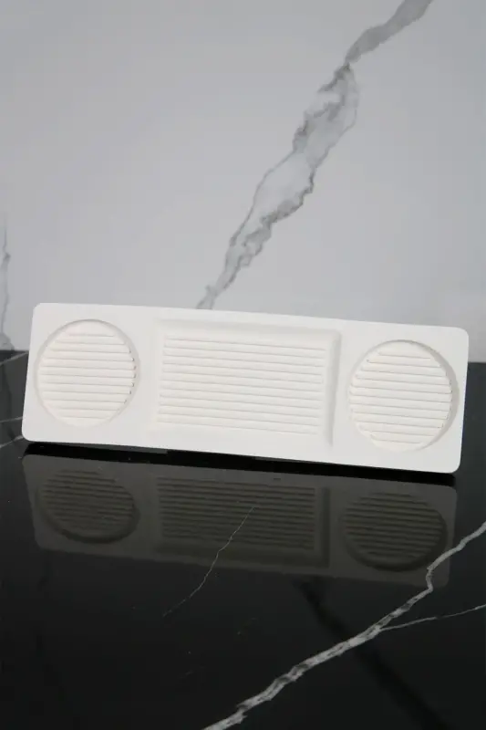 8 Pieces Concrete Bathroom Set Solid Liquid Soap Dispenser Toothbrush Holder Candle Holder Tray Presentation Cotton Box-White - 4