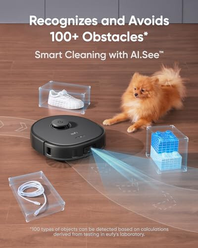 eufy X10 Pro Omni Robot Vacuum and Mop Combo, 8,000 Pa Suction, Dual Mops with 12 mm Auto-Lift and Carpet Detection, AI Obstacle Avoidance, Auto Mop Washing, Auto Drying, Self-Emptying, Self-Refilling - 5