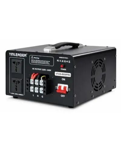 8000W PRO Step Up Transformer 110V/120V to 220V/240V Voltage Converter | Hardwired Connection Only, High-Capacity Power Converter with Built-in Circuit Breaker for 220V Appliances - 1