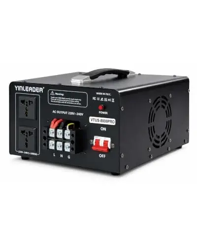 8000W PRO Step Up Transformer 110V/120V to 220V/240V Voltage Converter | Hardwired Connection Only, High-Capacity Power Converter with Built-in Circuit Breaker for 220V Appliances - 1
