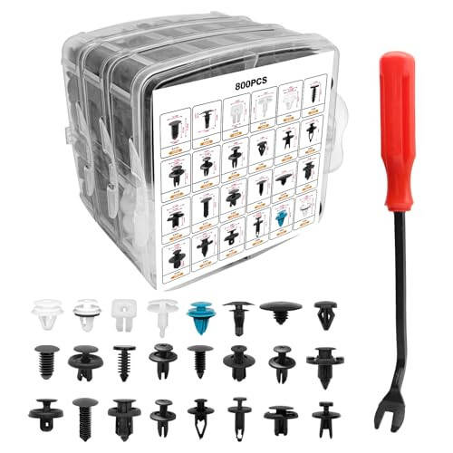 801 PCS Car Retainer Clips Fasteners 24 Most Popular Sizes Door Trim Panel Clips Kit Assortment Fasteners Automotive Push pins Assortment for Toyota GM Ford Honda Chevy Acura Chrysler Mazda - 4