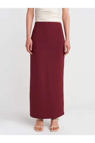 80354 Poliamid Qalam Yubka-Bordo-Bordo - 4
