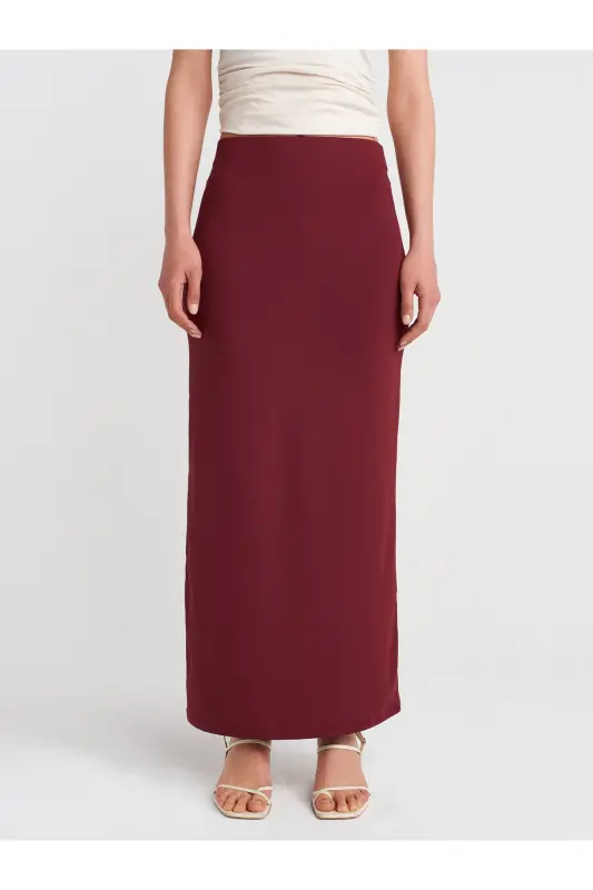 80354 Poliamid Qalam Yubka-Bordo-Bordo - 4