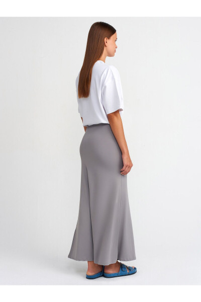 80362 High Waist Maxi Skirt - Grey - 10