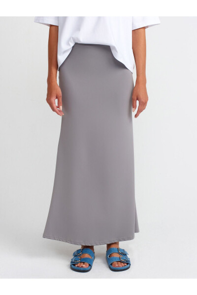 80362 High Waist Maxi Skirt - Grey - 11