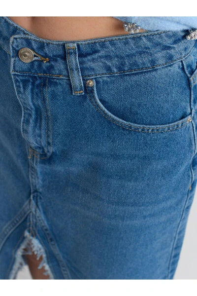 80560 Fringe Long Skirt - Blue - 11