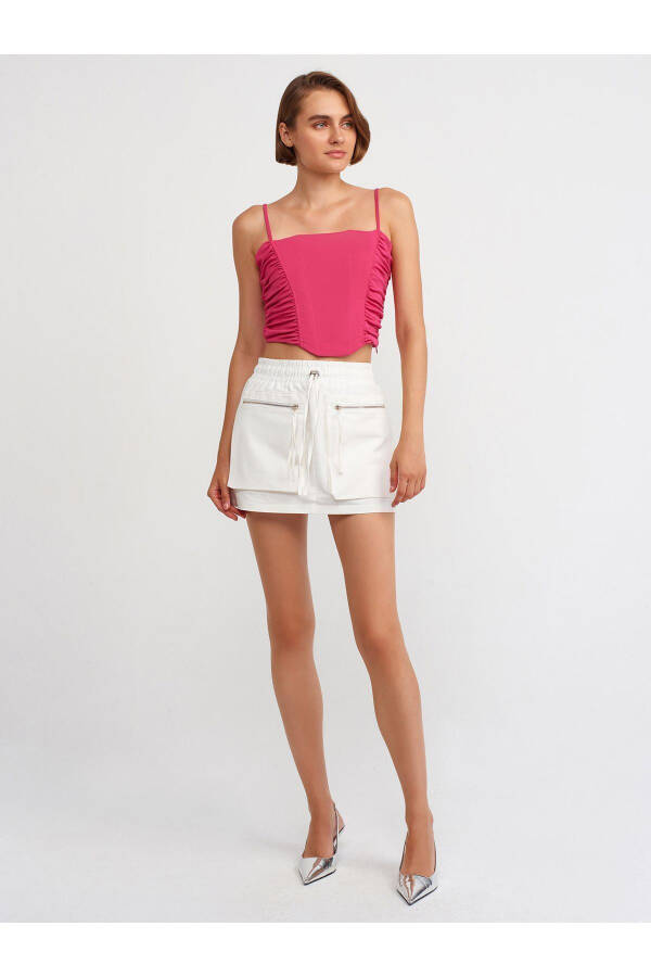 80788 Cargo Pocket Mini Skirt-White - 3