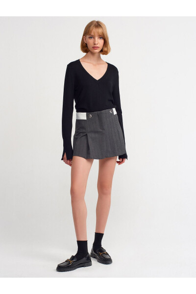 80792 Юбка с плиссировкой и поясом - антрацит - 6