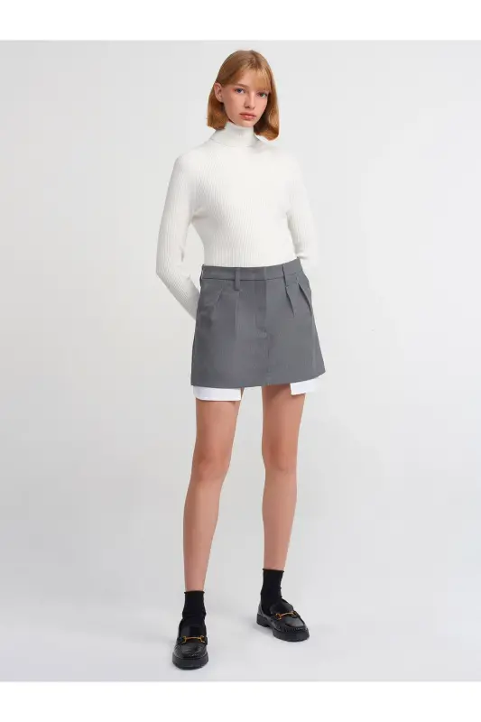 80809 Mini Skirt-Anthracite-Anthracite - DILVIN