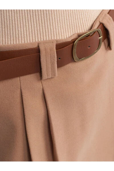 80830 Belted Double Mini Shorts Skirt - Camel - 7