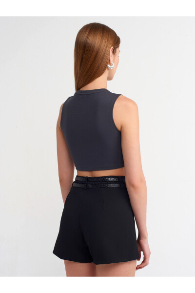 80834 Double Belt Shorts Skirt - Black - DILVIN (1)