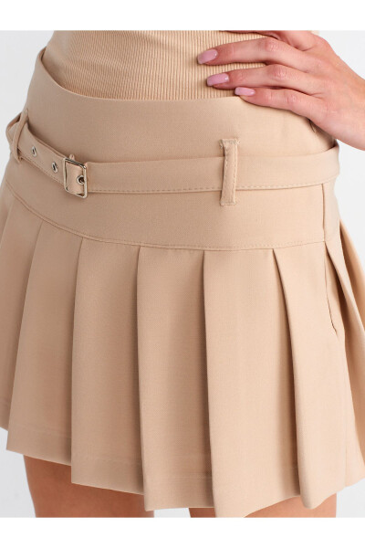 80836 Pleated Shorts Skirt - Beige - 3