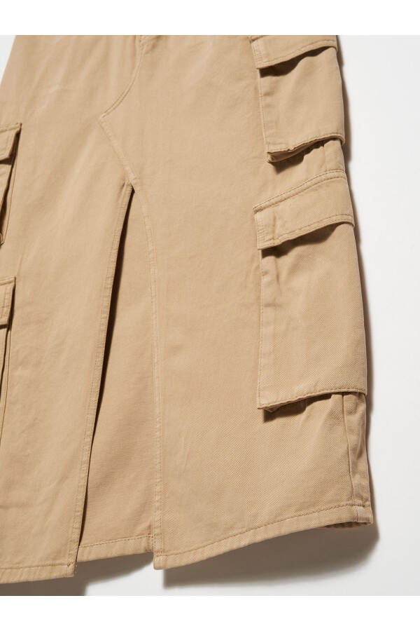 80858 Юбка миди с карманами - бежевый - 3