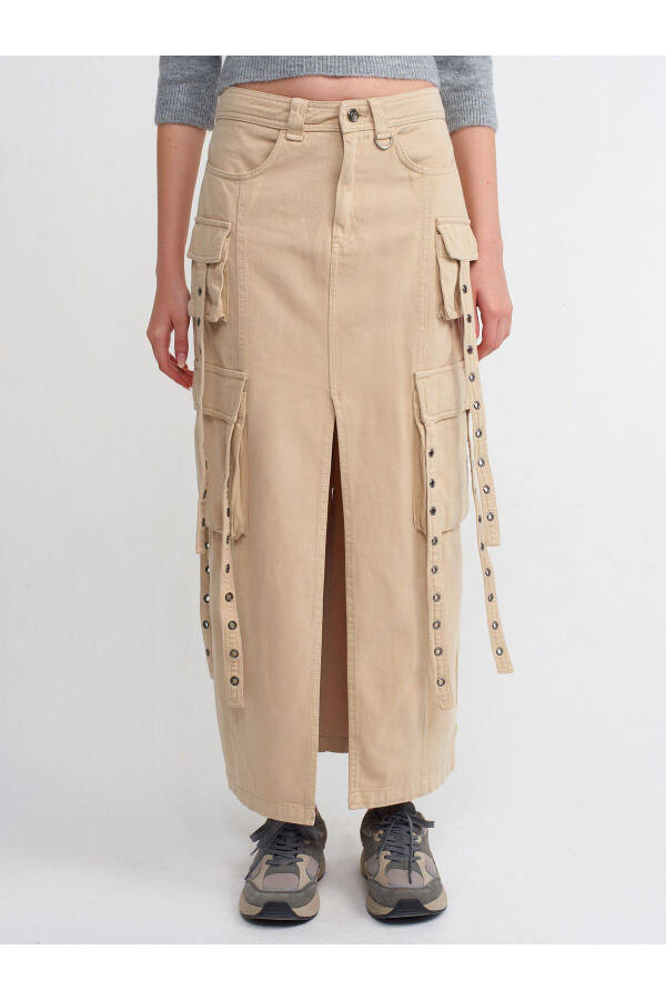 80887 Cargo Midi Skirt - Beige - 12