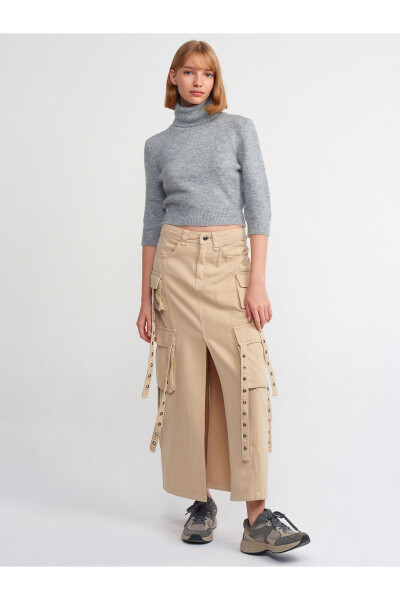 80887 Cargo Midi Skirt - Beige - 5