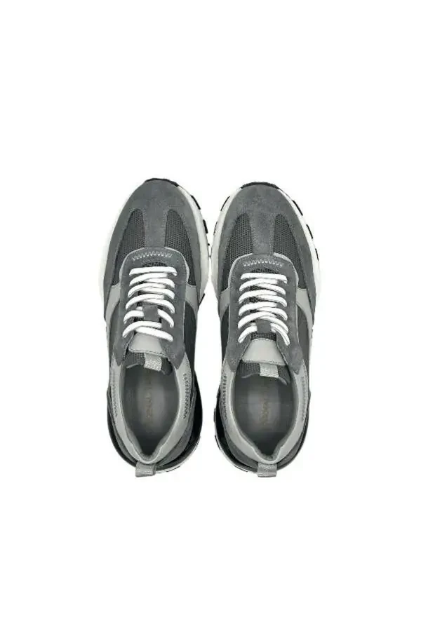 812 2521 МУЖСКАЯ СПОРТИВНАЯ ОБУВЬ & КРОССОВКИ - СЕРАЯ ЗАМША - 4