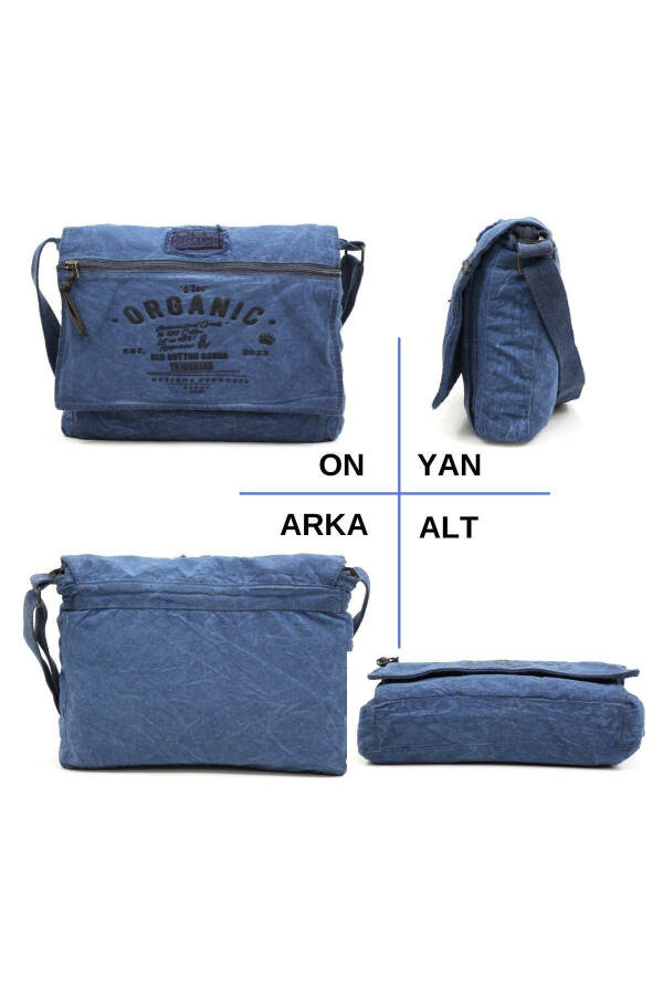 8128 Casual Canvas Shoulder Messenger Laptop School Travel Daily Vintage Cotton Fabric Bag - 8