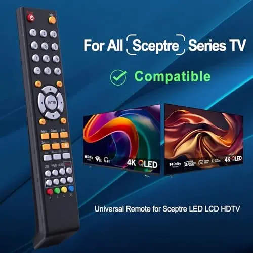 Universal Remote Control Replacment for All Sceptre TV LED LCD HDTV (8142026670003C) - 2
