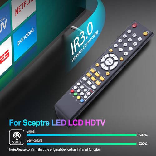 8142026670003C Universal Replacment Remote Control Compatible for All Sceptre TV LED LCD HDTV (8142026670003C) - 3