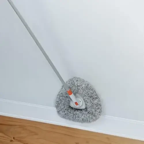 Wall Cleaner Mop with 83.5” Long Handle,Baseboard Cleaner Mop 360°Rotatable Adjustable,Ceiling Duster Tool with 3 Replacement Pads for Walls, Window, Floor - 4
