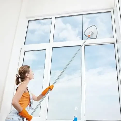 Wall Cleaner Mop with 83.5” Long Handle,Baseboard Cleaner Mop 360°Rotatable Adjustable,Ceiling Duster Tool with 3 Replacement Pads for Walls, Window, Floor - 6