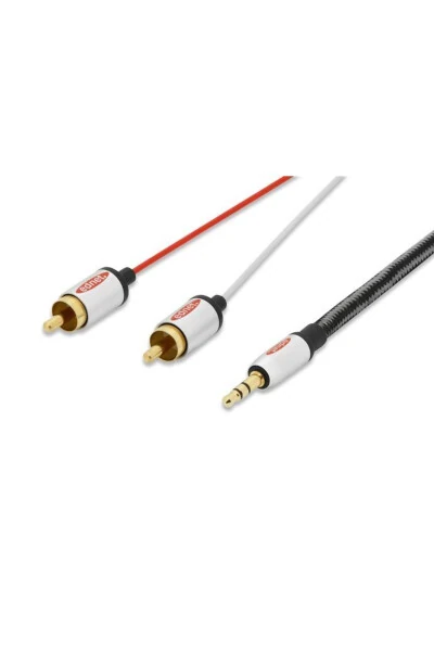 84542 2,5 Metrli Audio Adapter Kabeli 3,5mm Jack - 2 X RCA Stereo - EDNET