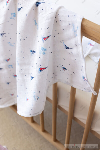 85 x 100 cm. 100% Cotton & Muslin Baby Blanket, Multi-Purpose Baby Swaddle, Crib Sheet - 2