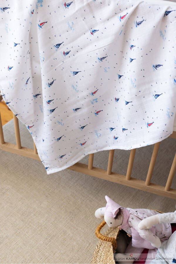 85 x 100 cm. 100% Cotton & Muslin Baby Blanket, Multi-Purpose Baby Swaddle, Crib Sheet - 4