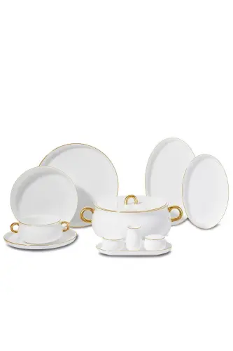 8547 Oshiyon Kolleksiyasi 12 kishilik 58 qismdan iborat idish-oyoq to'plami - rang-barang 