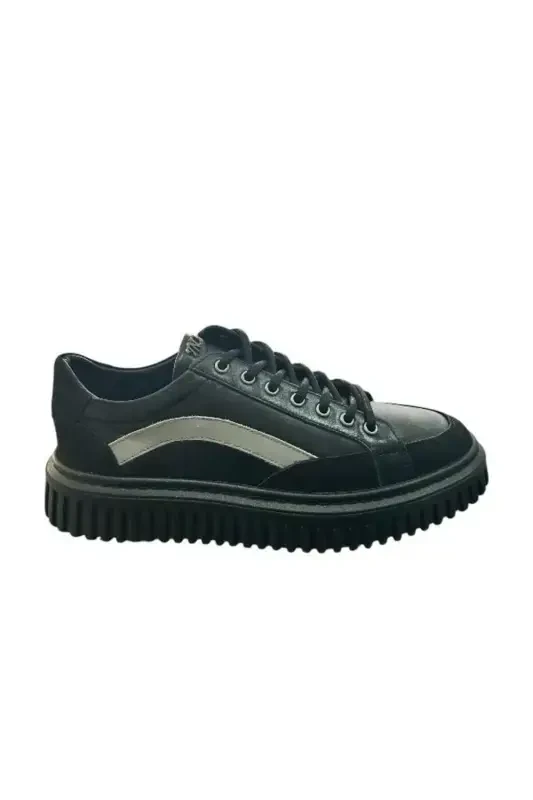 873 21071 MEN'S CASUAL SHOE - BLACK LEATHER NUBUCK - 1