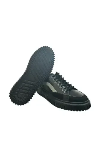 873 21071 MEN'S CASUAL SHOE - BLACK LEATHER NUBUCK - 5