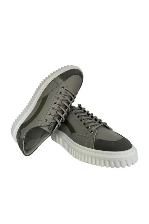 873 21071 MEN'S CASUAL SHOE-GRAY LEATHER NUBUCK - 5