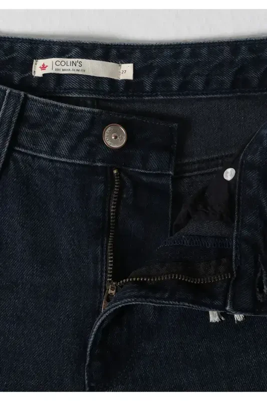 891 Maya Slim Fit Mid-Rise Tapered Leg Dark Blue Women's Pants - 8