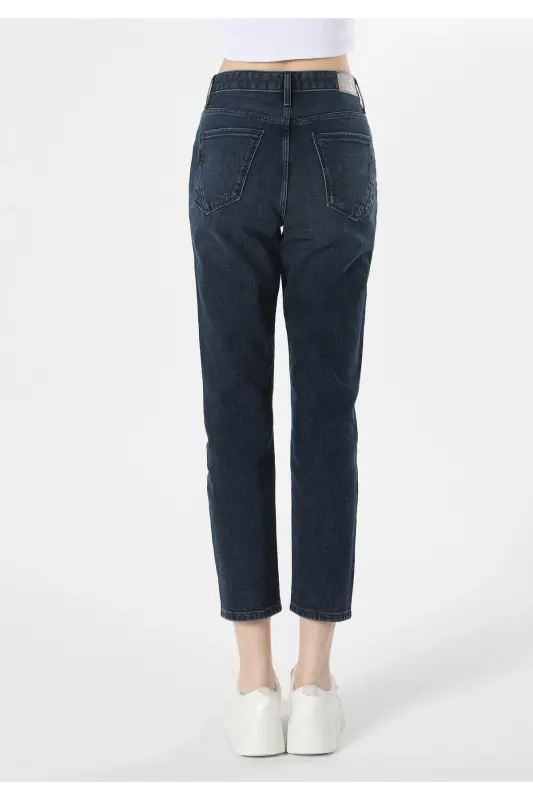 891 Maya Slim Fit Mid-Rise Tapered Leg Dark Blue Women's Pants - 2